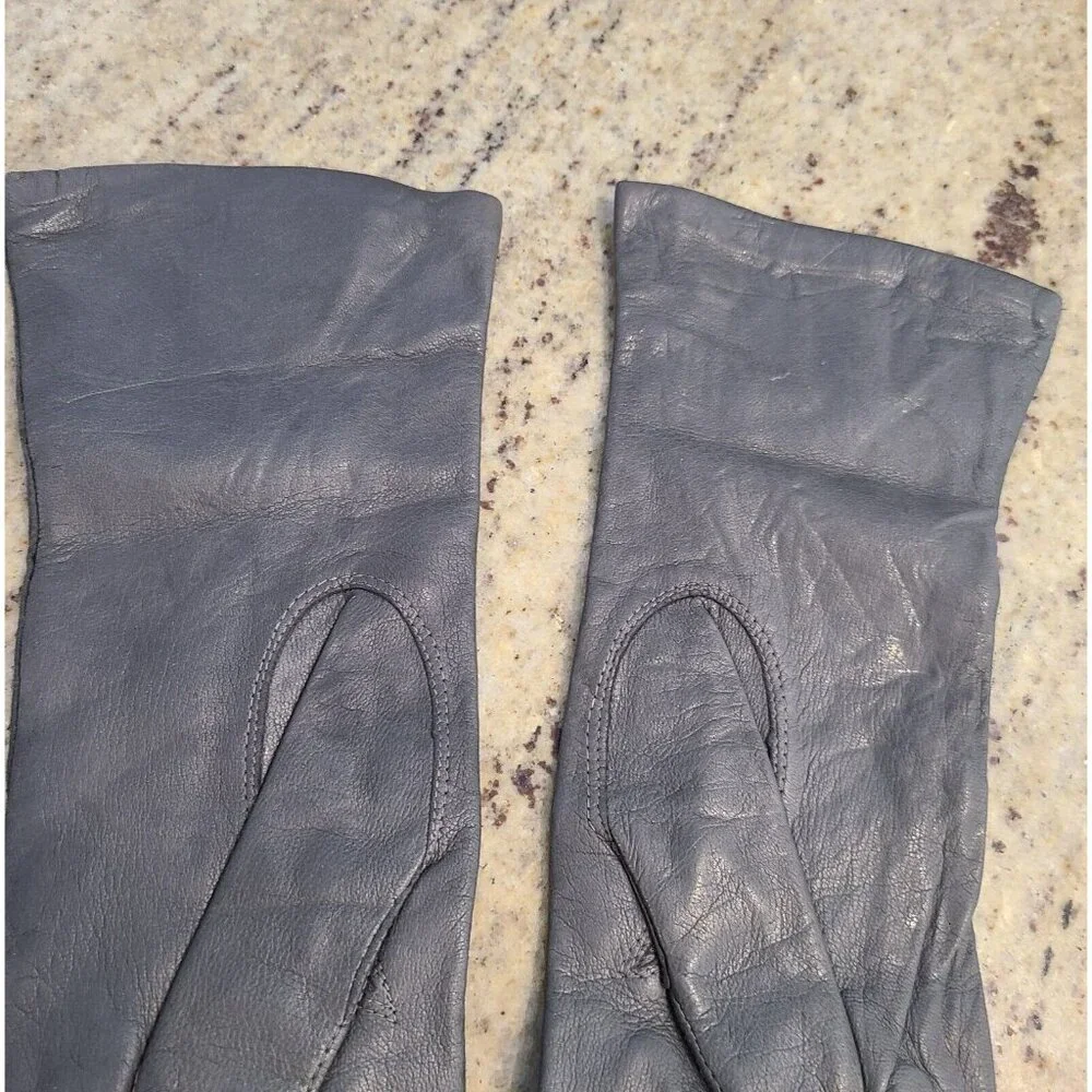 Vintage Womens Size S 6.5 Gray Soft Leather Formal 10